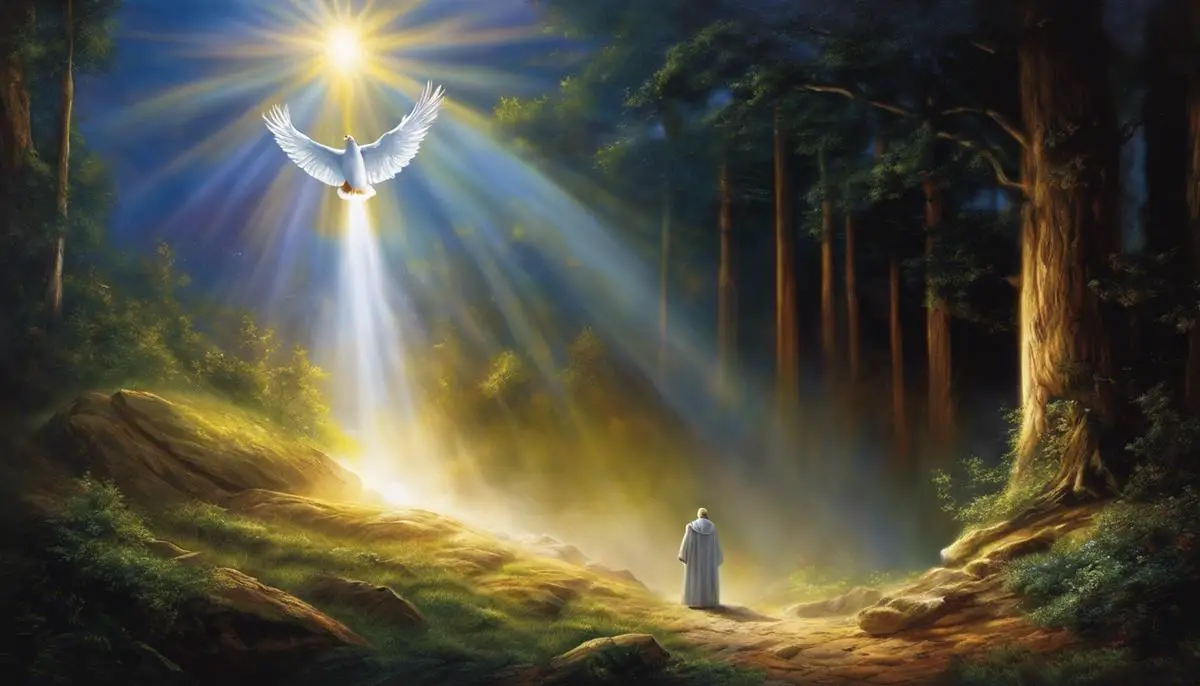 The Holy Spirit's transformative touch, turning darkness into light within a soul